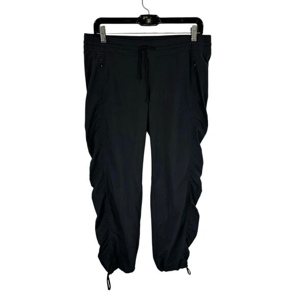 Athleta La Viva Pant Black Size 8 Lightweight Flowy Rouched Leg - Picture 1 of 12